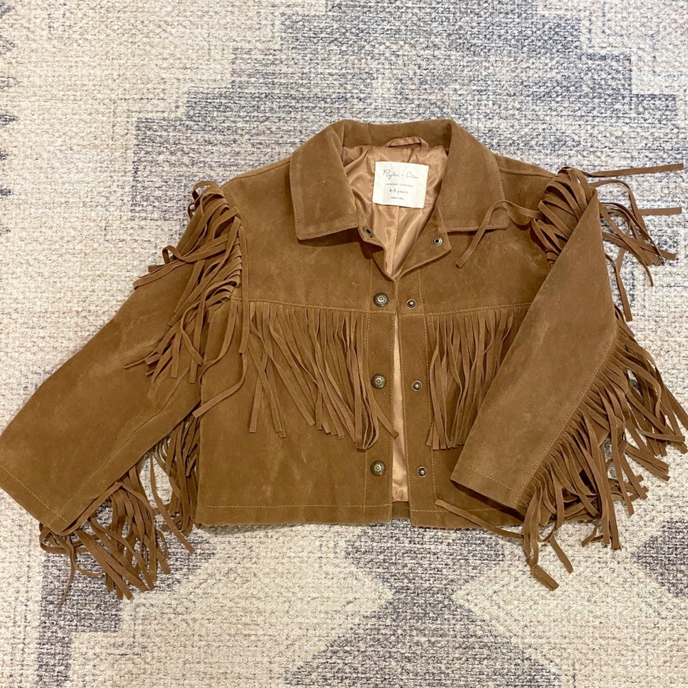 Rylee + Cru Fringe Suede Jacket